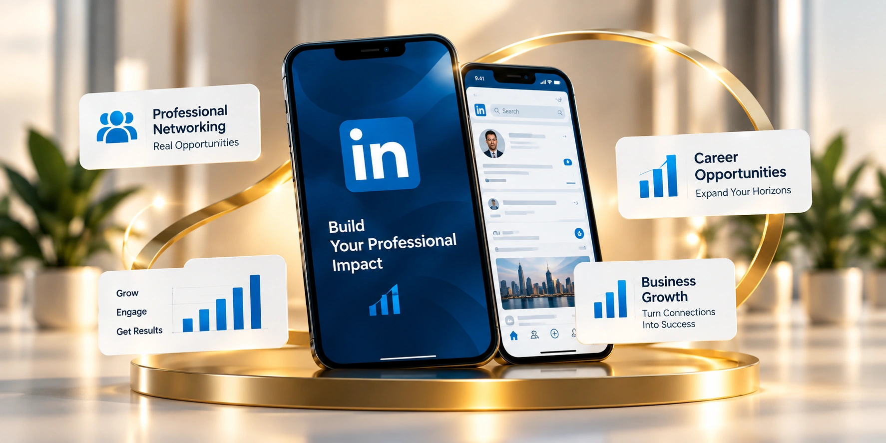 هاتفان يعرضان حضورًا مهنيًا على LinkedIn وفرصًا للتواصل والنمو